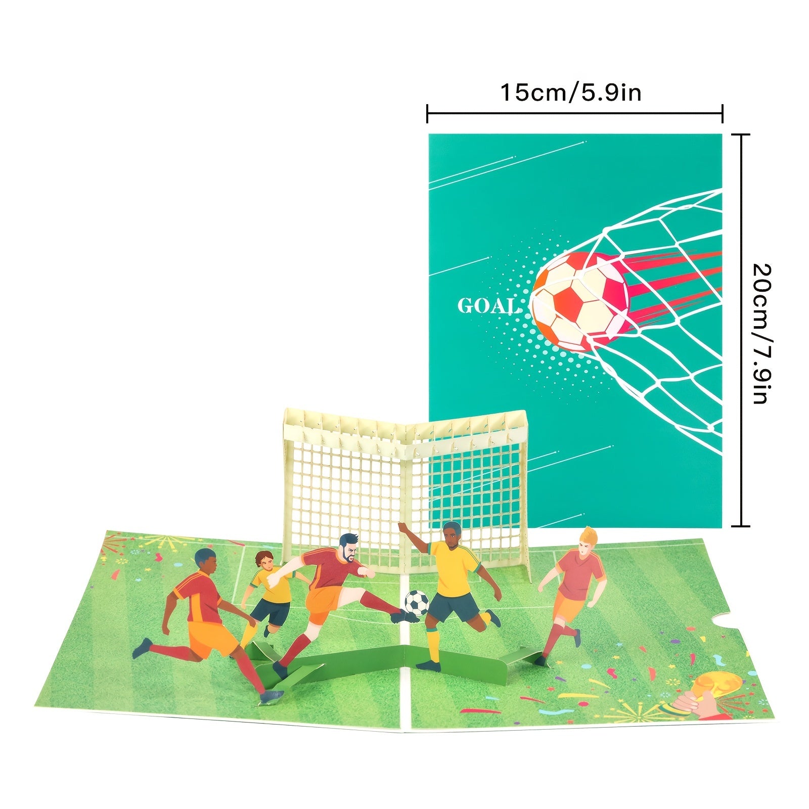 3D Football Birthday Greeting Card Paper Carving Birthday Blessing