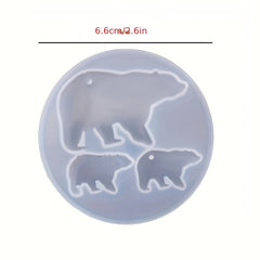 Animal Polar Bear Key Tag Epoxy Resin Mold for DIY Crafts