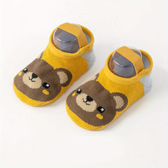Baby Girls Cotton Non-slip Floor Socks Shoes Cartoon Animal Pattern