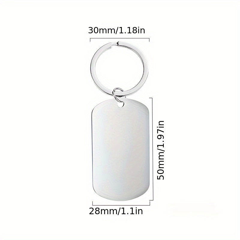 Engraved Metal Key Chain Bag Charm Pendant Gift for Men Women