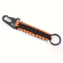 2pcs Zinc Alloy Camping Hook Keychain with Survival Cord String