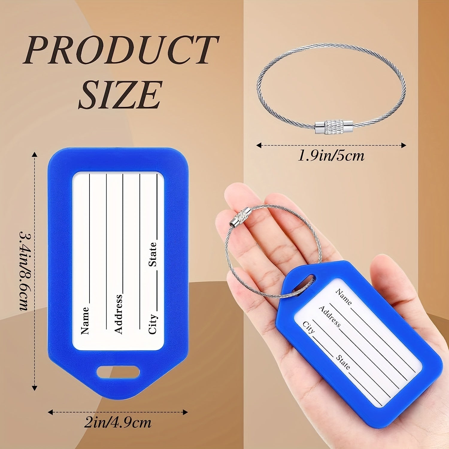 10 Green Luggage Tags with Keychain Attachment