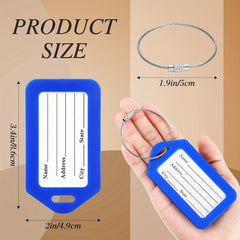 10 Green Luggage Tags with Keychain Attachment