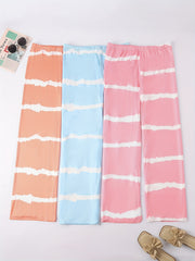 3 Pack Plus Size Tie Dye Striped Sleepwear Pants Set Women's