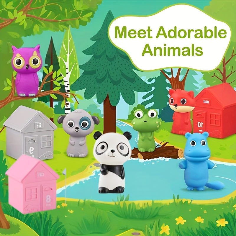 Educational Toy 10 Animal Number Matching Handheld Doll Set