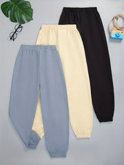 3pcs Kids Bow Decor Elastic Waist Jogger Pants Set for Sports