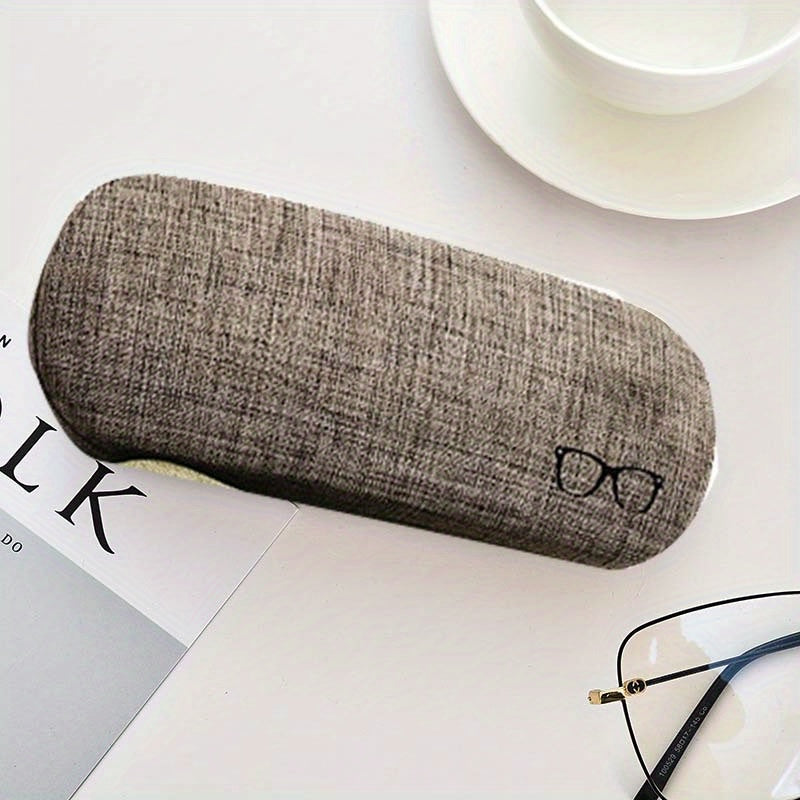 Linen Fabric Eyeglasses Case Hard Shell Protective Glasses Case