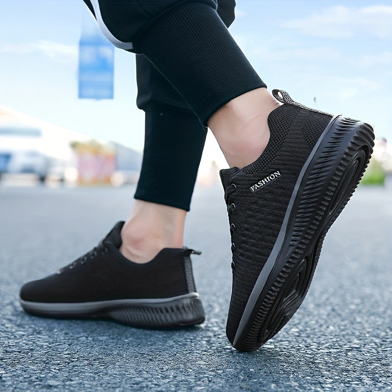 Men's Lace Up Mesh Sneakers Lightweight Breathable Running Shoes