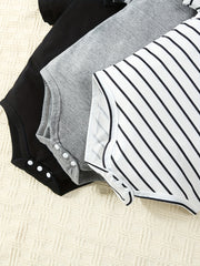 3pcs Baby Short Sleeve Triangle Bodysuits