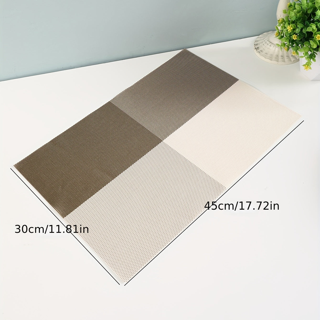 12 Pcs Woven Placemats Teslin Heat Resistant Anti Skid Stain Washable PVC Table