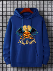 Men's Cartoon Pumpkin Hoodie Halloween Style Drawstring Hooded Sweatshirt