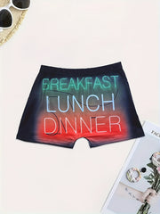 Letter Print Skinny Shorts Yoga Casual Summer Shorts Women's Clothing