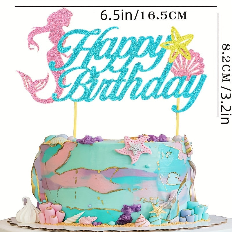 7pcs Mermaid Princess Party Decoration Cake Insert Set