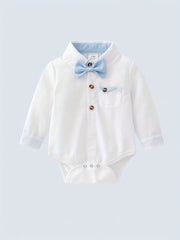 Baby Boys Triangle Shirt Romper Gentleman Jumpsuit