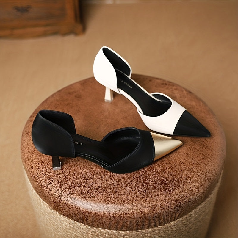 Low Heel Comfortable Slip On Pointed Toe Pumps