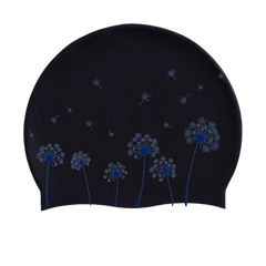Dandelion Print Unisex Silicon Swim Cap Elastic Stretchy Durable Water Port Swim