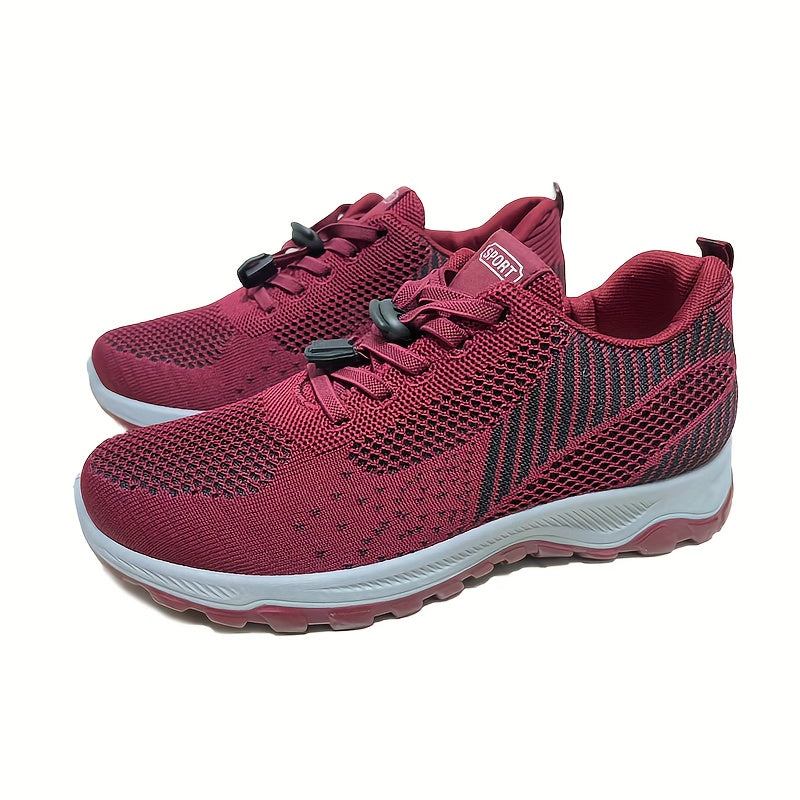 Women's Soft Sole Lace-up Mesh Running Shoes For Outdoor Sports