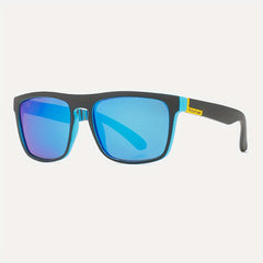 Men's Polarized Square Sunglasses Patterned Temple UV Protection