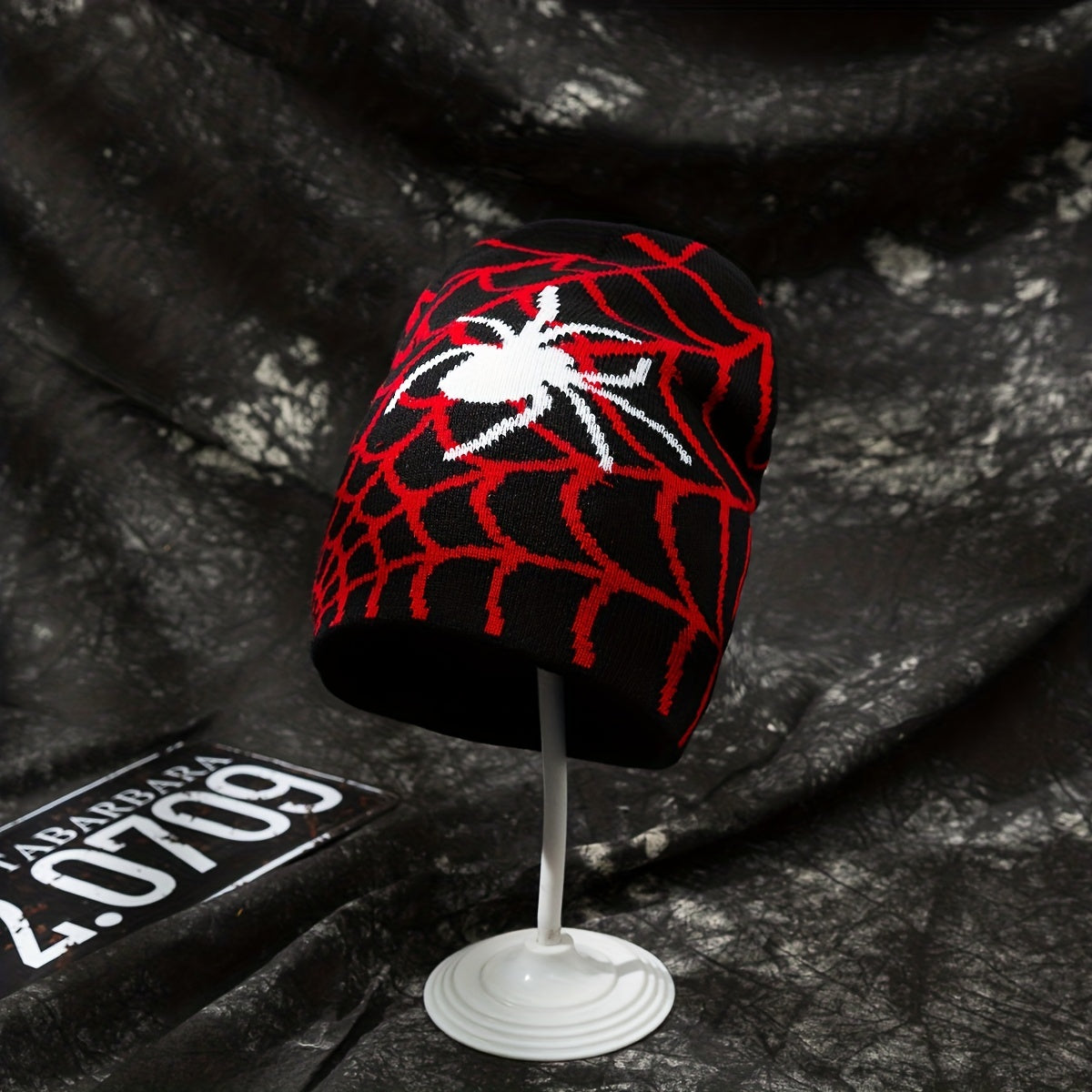 Spider Web Pattern Hip Hop Knitted Wool Hat Mens Sunshade Beanie