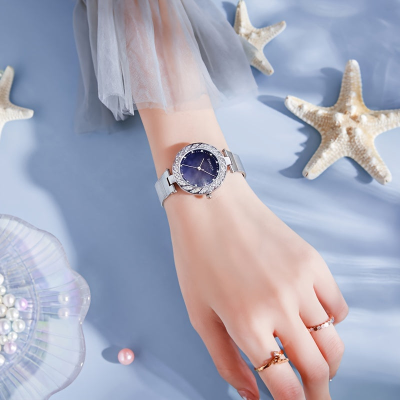 Alloy Small Circular Dial Quartz Watch