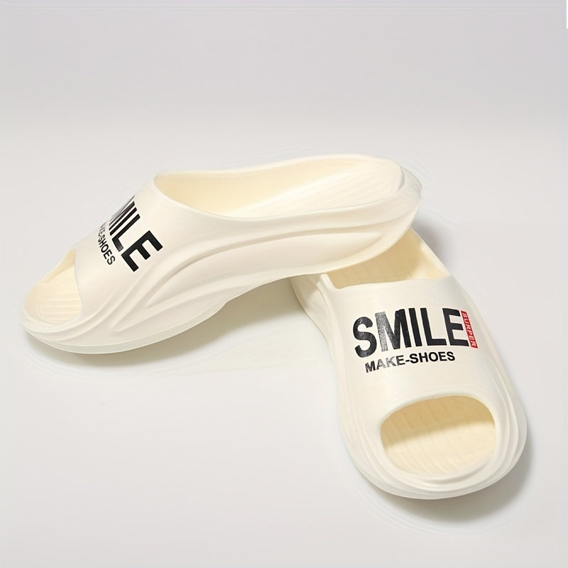 Men's Color Block Slide Slippers Soft Sole Non Slip Open Toe Shoes