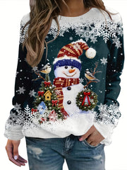 Christmas Snowman Printed Warm Sport Sweatshirts