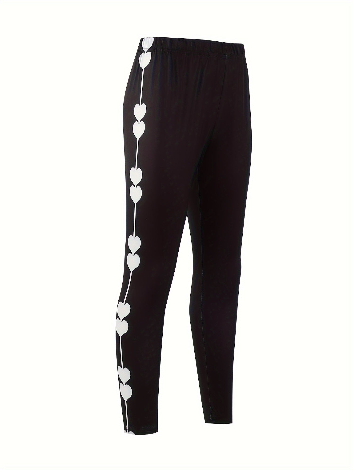 Girls Heart Print Yoga Pants Sweet Leggings For All Season Sports Running