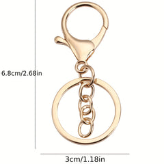 Golden Lobster Clasp Keychain Set with Split Rings & Jump Rings