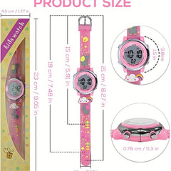 Kids 3D Cartoon Silicone Strap Watch - 30M Waterproof Stainless Steel