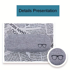 Linen Fabric Eyeglasses Case Hard Shell Protective Glasses Case