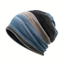 Unisex Striped Beanie Hat for Outdoor Cycling