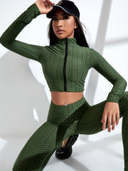 Zip Up Crop Jacket Slim Casual Outerwear Women's Clothing