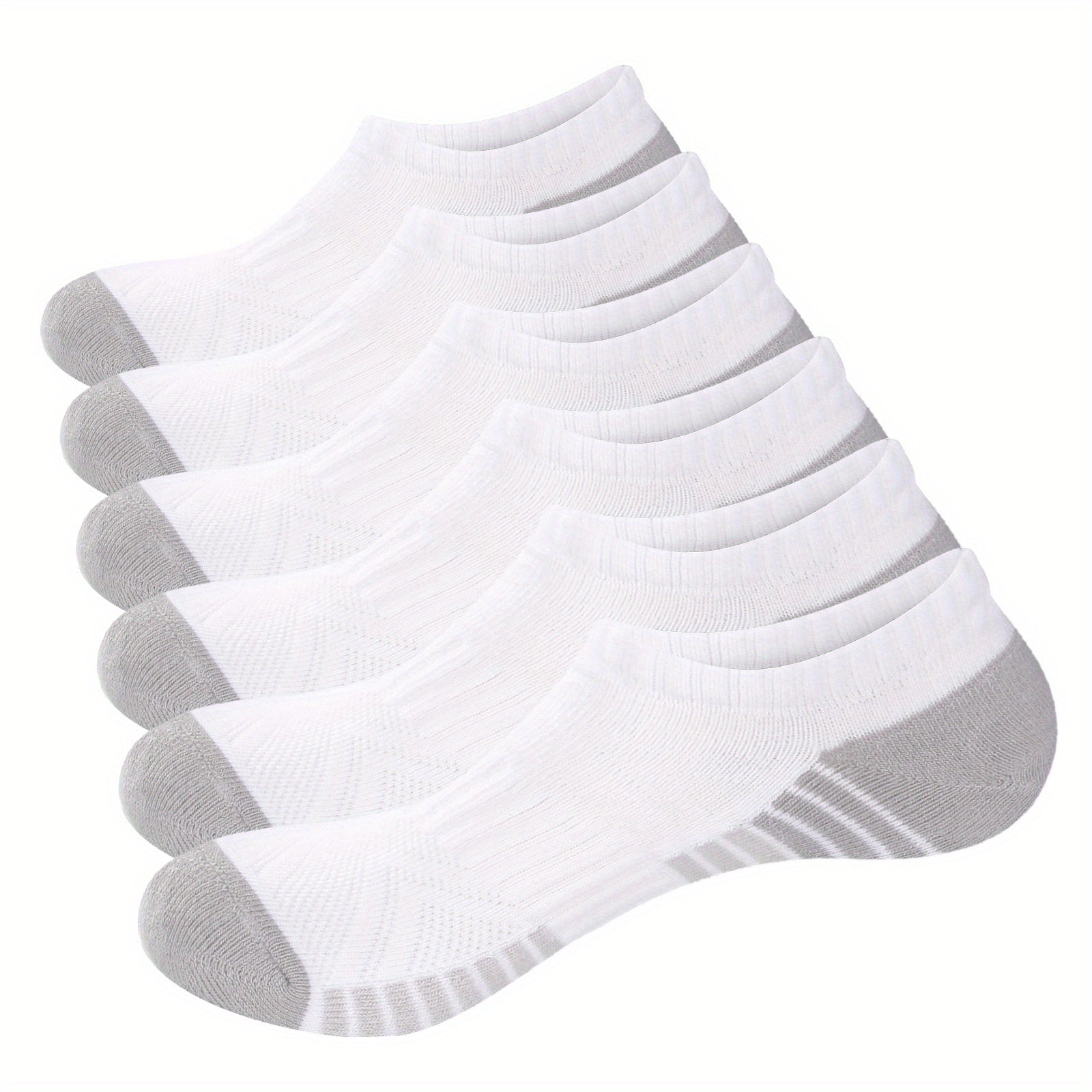 6 Pairs Striped Ankle Socks Soft & Lightweight Low Cut Sports Socks
