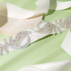 Glitter Rhinestone Ribbon Belt for Wedding