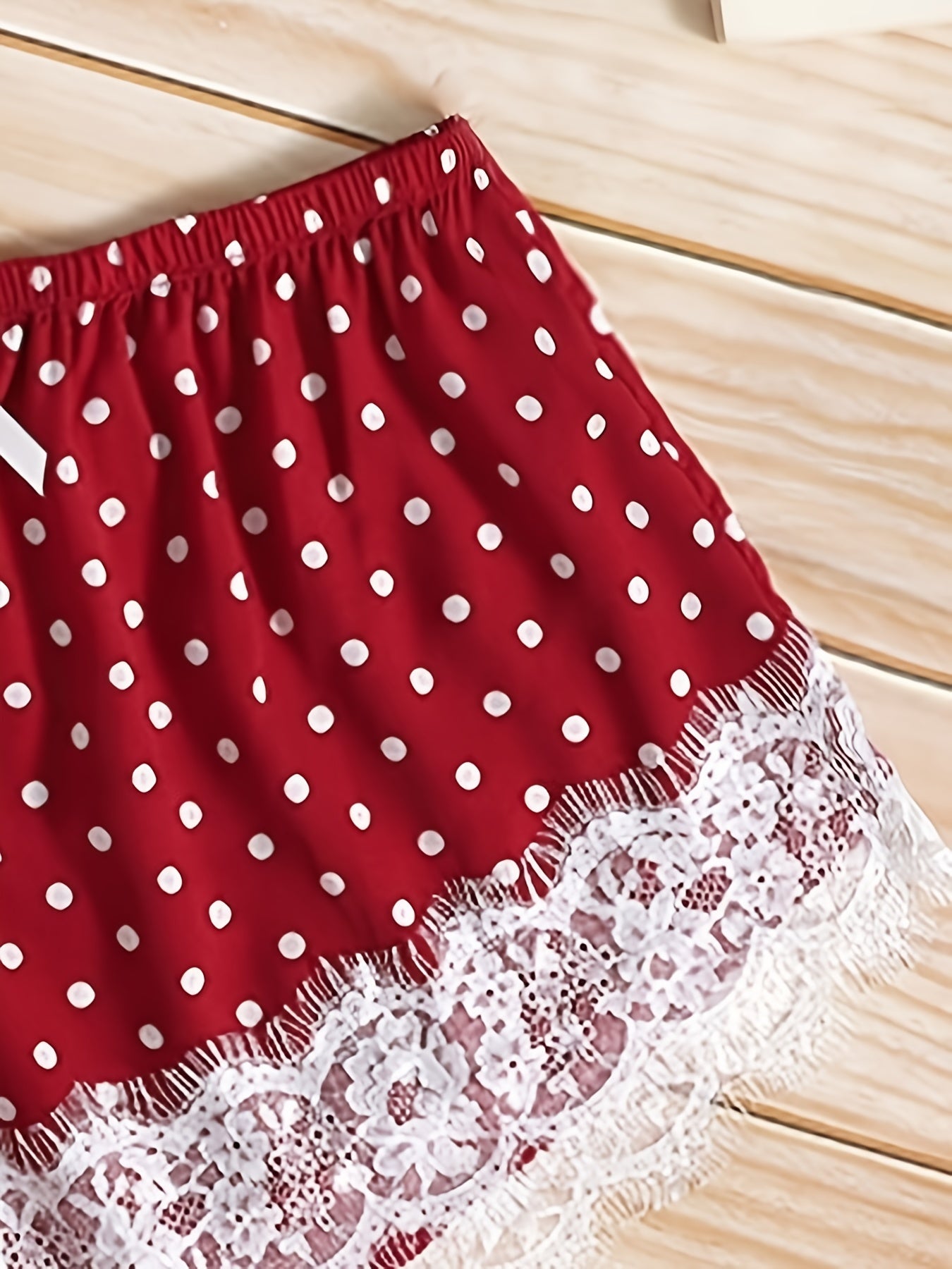 Dot Print Off Shoulder Pajama Set