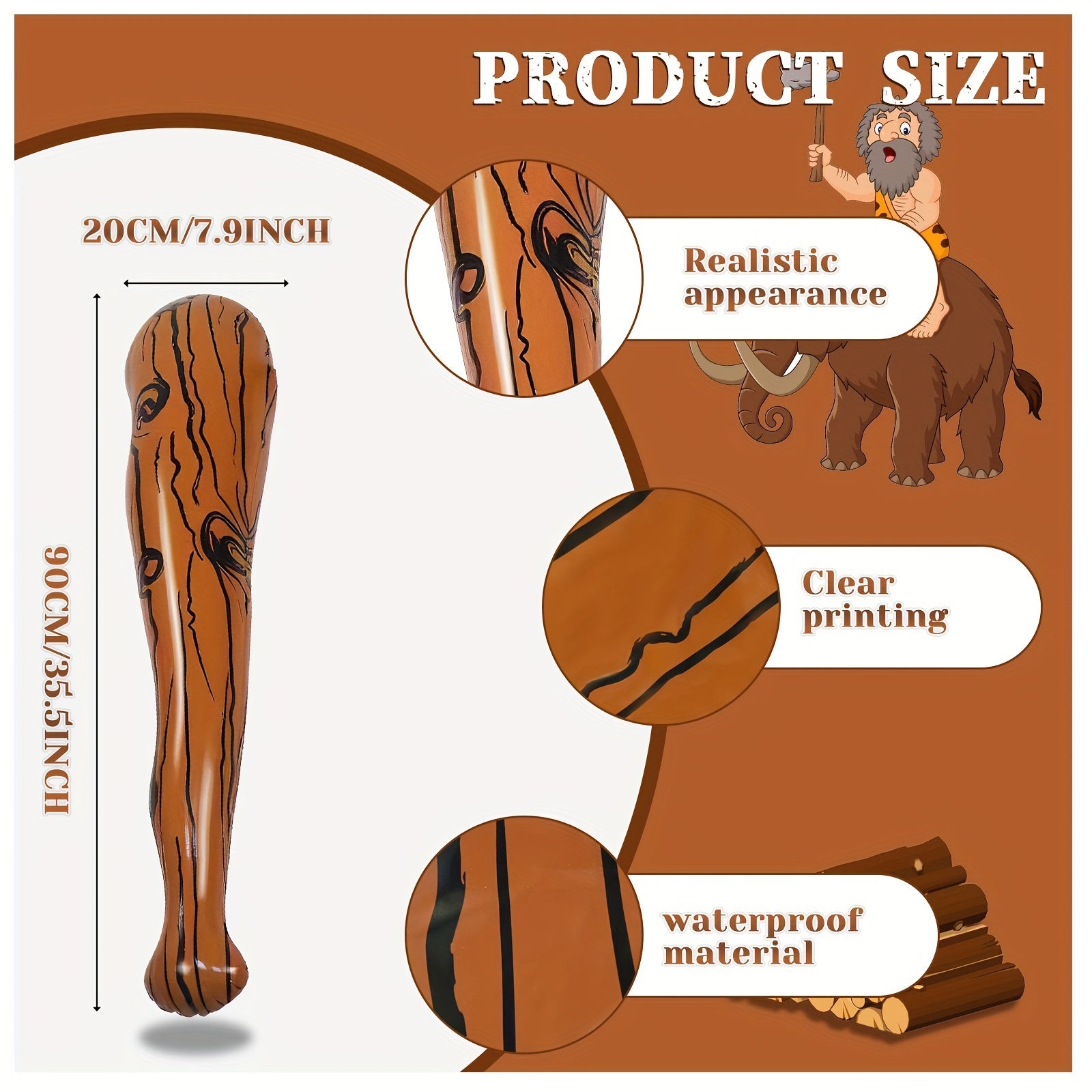 2pcs Inflatable Baseball Bat Wooden Sticks Man Cave Accessories
