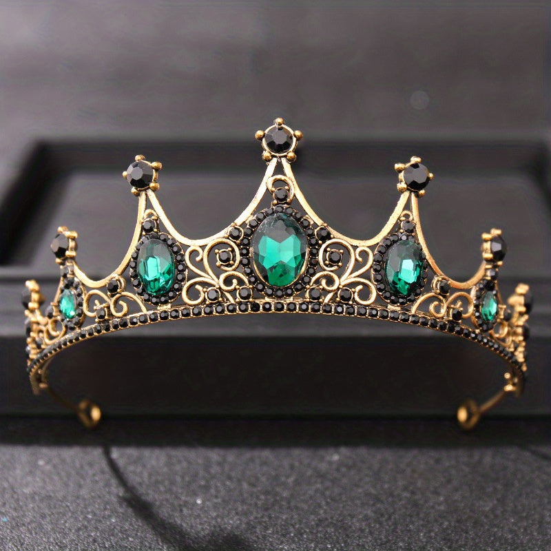 Vintage Rhinestone Crown Princess Headband For Wedding Prom Birthday Party