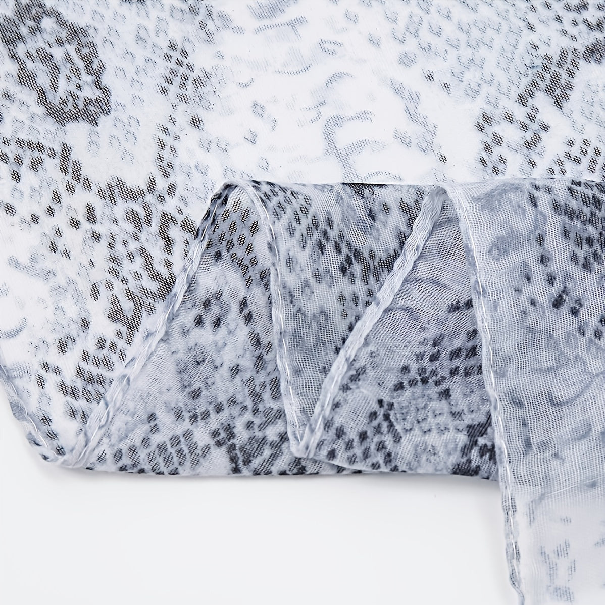 Grey Snake Skin Printed Ink Painting Scarf Women Shawl Wrap