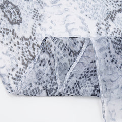 Grey Snake Skin Printed Ink Painting Scarf Women Shawl Wrap
