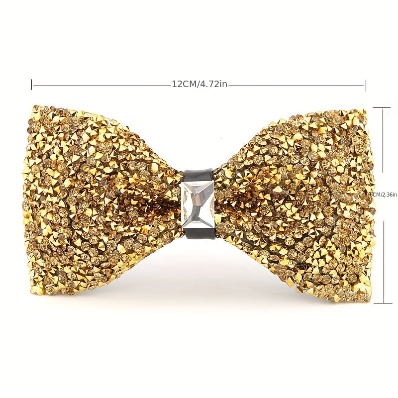 Bow Knot Faux Diamond Bow Tie for Banquet Wedding Men