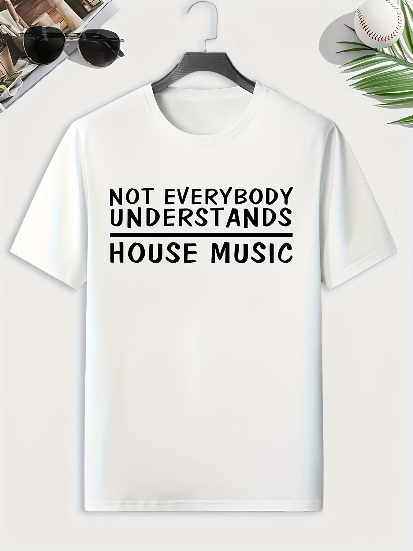 House Music Print Men's Comfy T shirt for Outdoor Summer