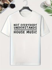 House Music Print Men's Comfy T shirt for Outdoor Summer