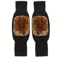 2pcs Warm Knee & Leg Guards Fleece for Men & Women Cold Leg Protection