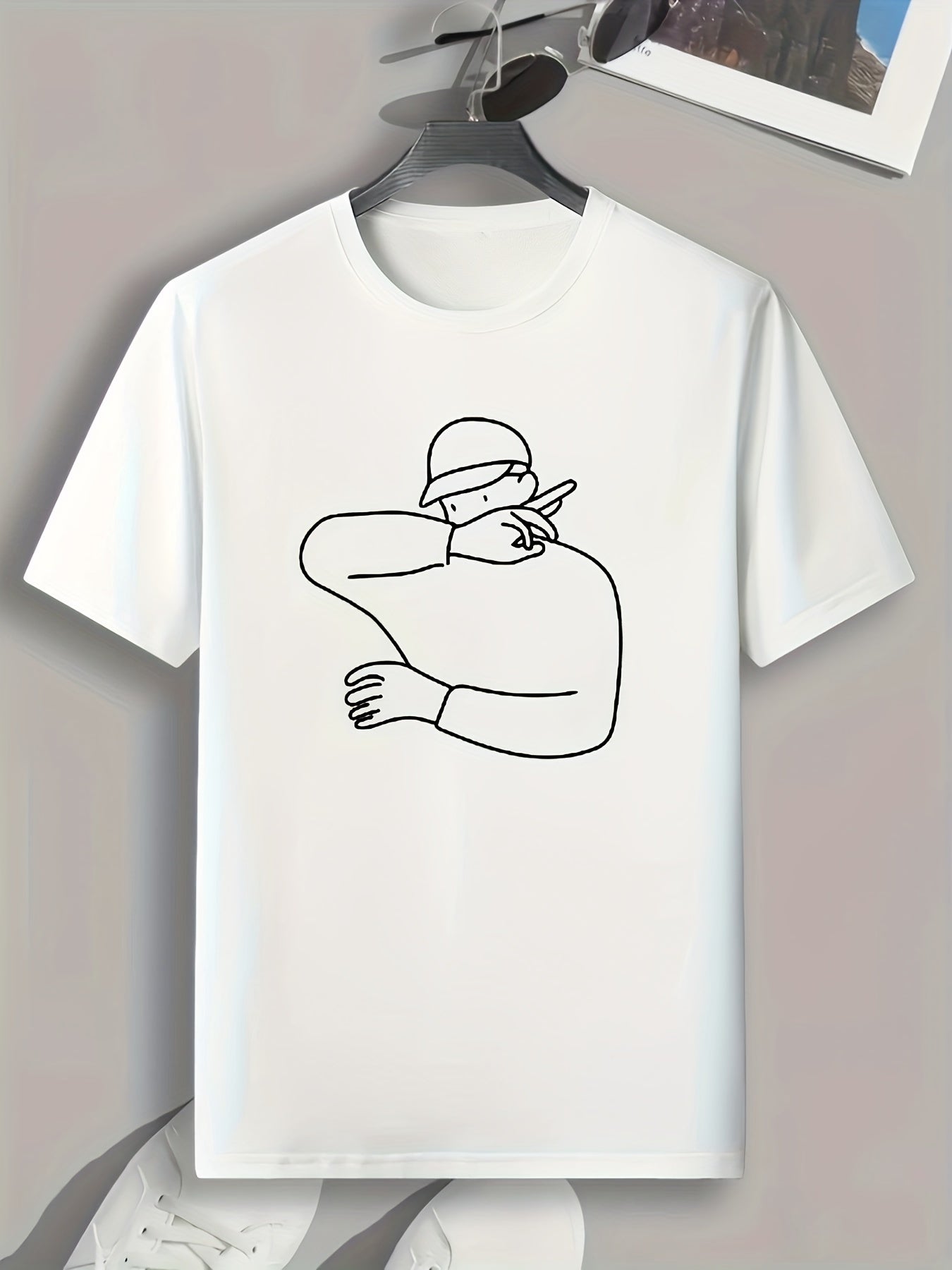 Pattern Print Men's Sports T-shirt for Fitness