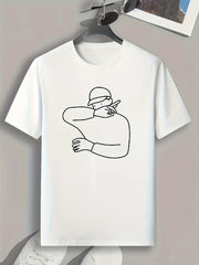 Pattern Print Men's Sports T-shirt for Fitness