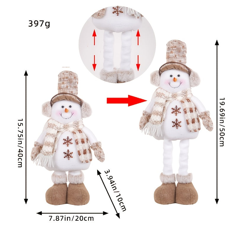 Christmas Snowman Telescopic Doll Knitted Elk Doll Window Scene Arrangement