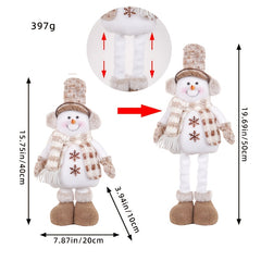 Christmas Snowman Telescopic Doll Knitted Elk Doll Window Scene Arrangement