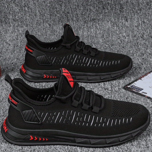 Men's Slip-On Sneakers with Shoelaces Lightweight Breathable Shoes