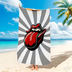 Red Lips Beach Towel Microfiber Quick Dry Lightweight Ideal for Beach Pool Yoga