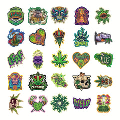 Green Plants Stickers Leaves Waterproof DIY Water Bottle Laptop Phone Sticker